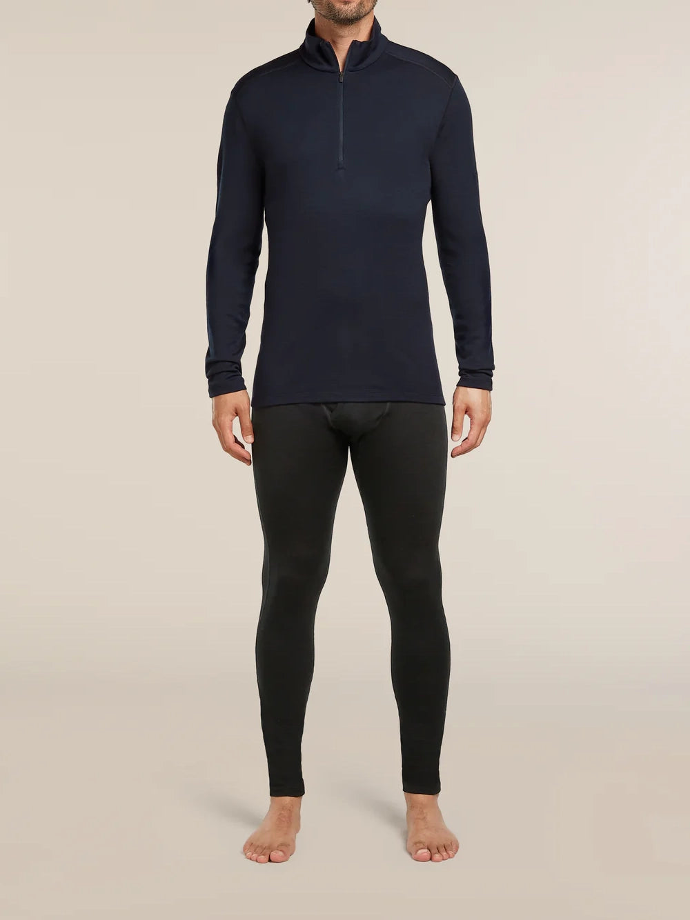 Icebreaker Men's Merino 260 Tech Long Sleeve Half Zip Thermal Top Midnight Navy