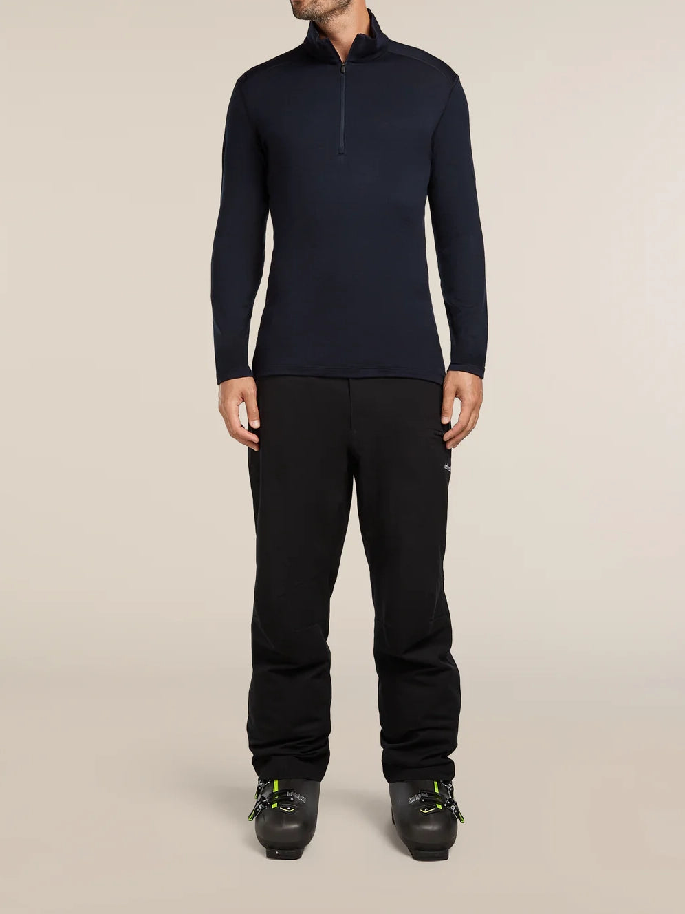 Icebreaker Men's Merino 260 Tech Long Sleeve Half Zip Thermal Top Midnight Navy