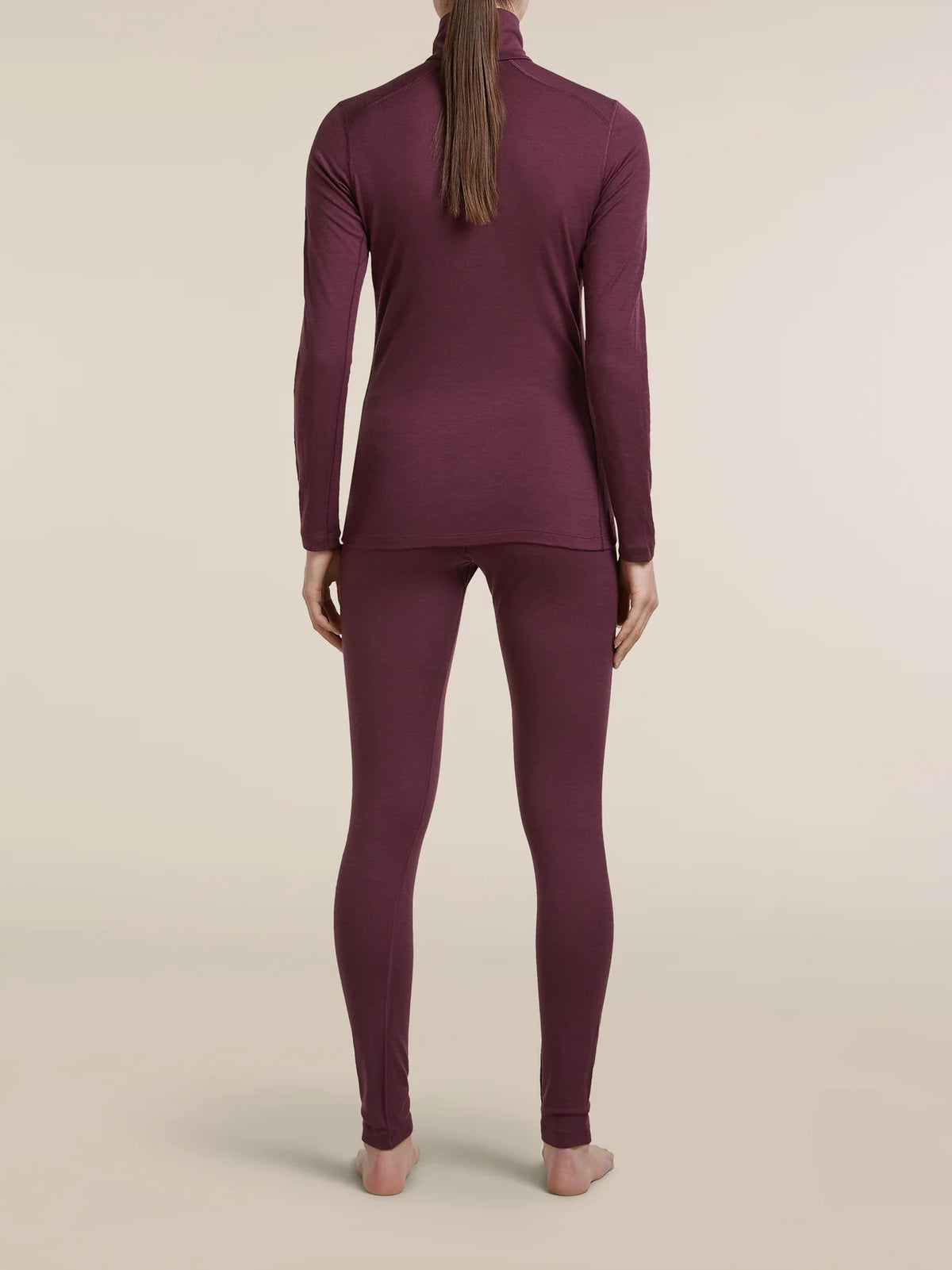 Icebreaker Women's Merino 200 Oasis Long Sleeve Half Zip Thermal Top Dark Berry