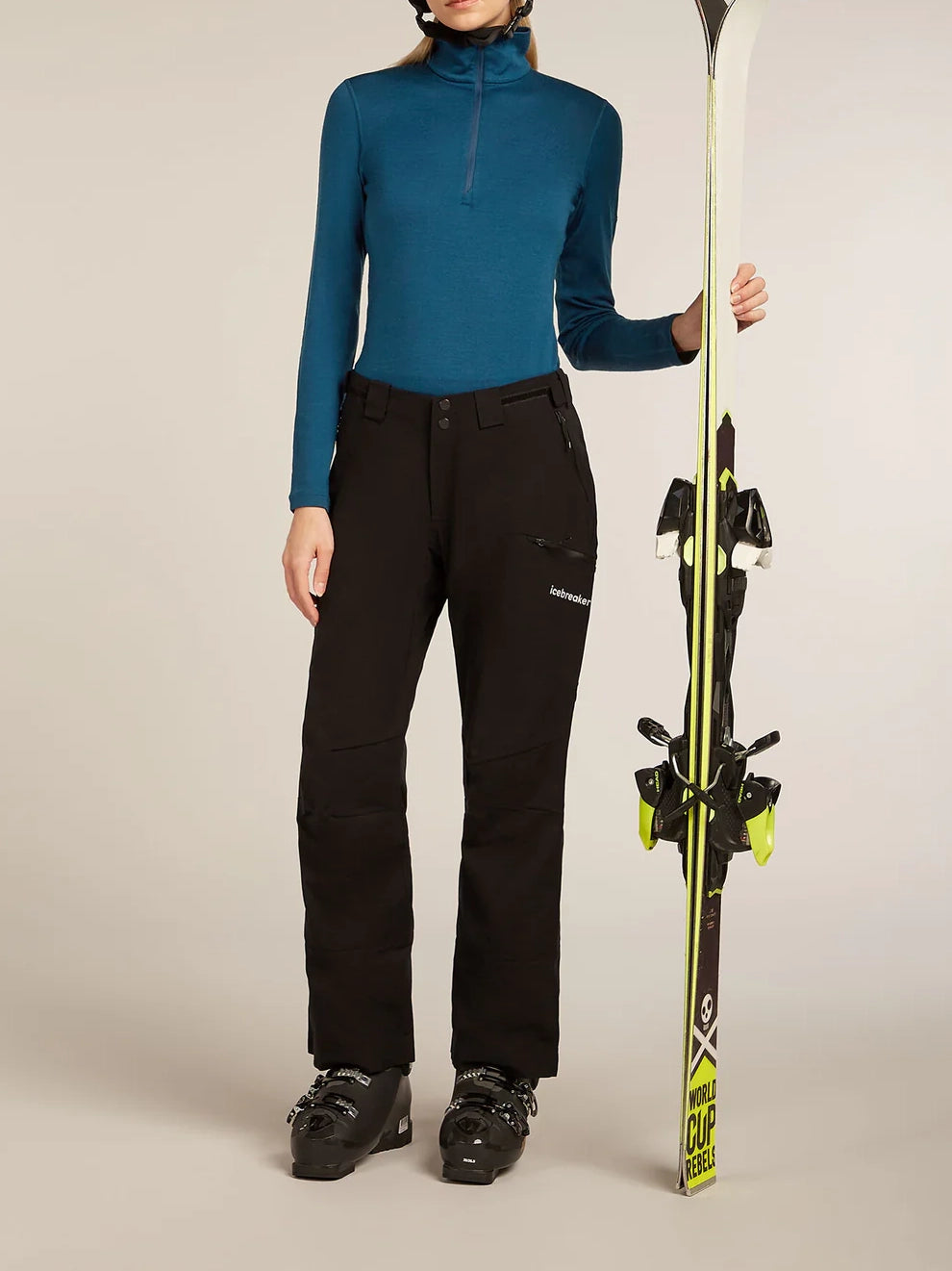 Icebreaker Women's Merino 260 Tech Long Sleeve Half Zip Thermal Top Atlantis