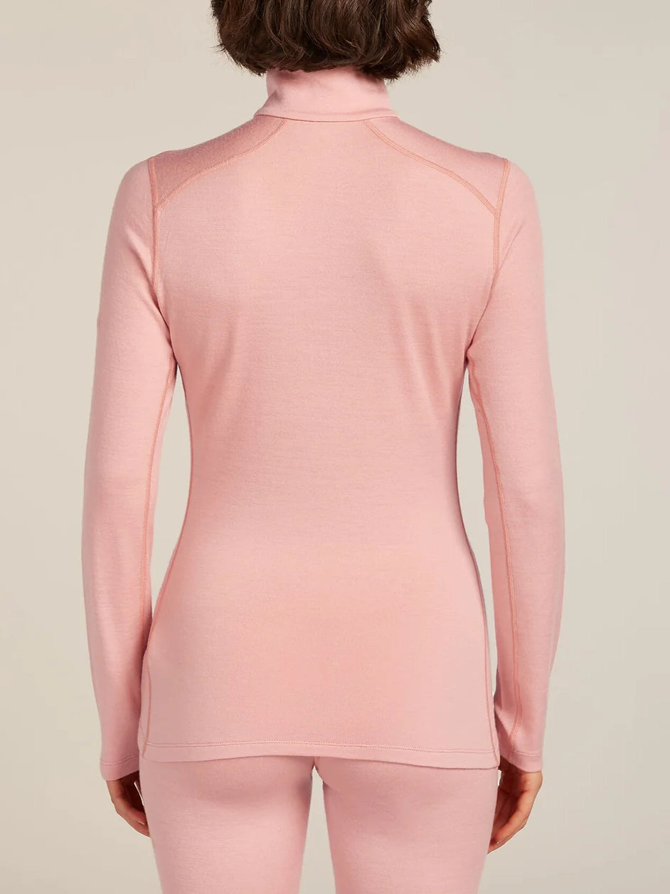 Icebreaker Women's Merino 260 Tech Long Sleeve Half Zip Thermal Top Blush