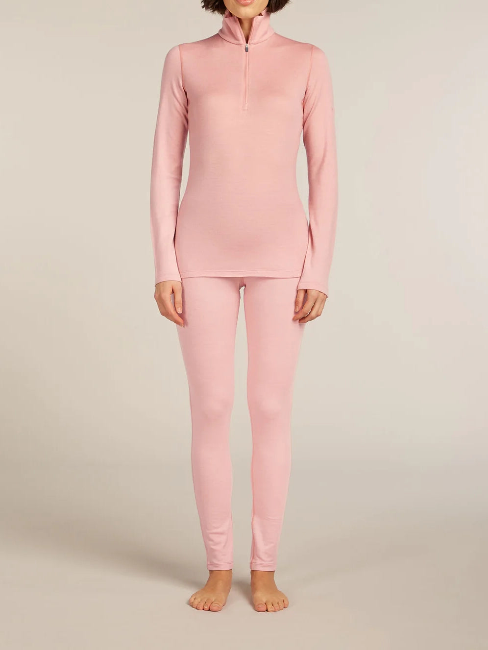 Icebreaker Women's Merino 260 Tech Long Sleeve Half Zip Thermal Top Blush