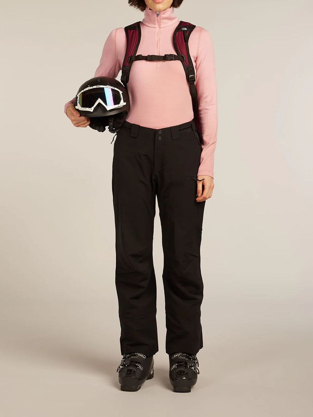 Icebreaker Women's Merino 260 Tech Long Sleeve Half Zip Thermal Top Blush