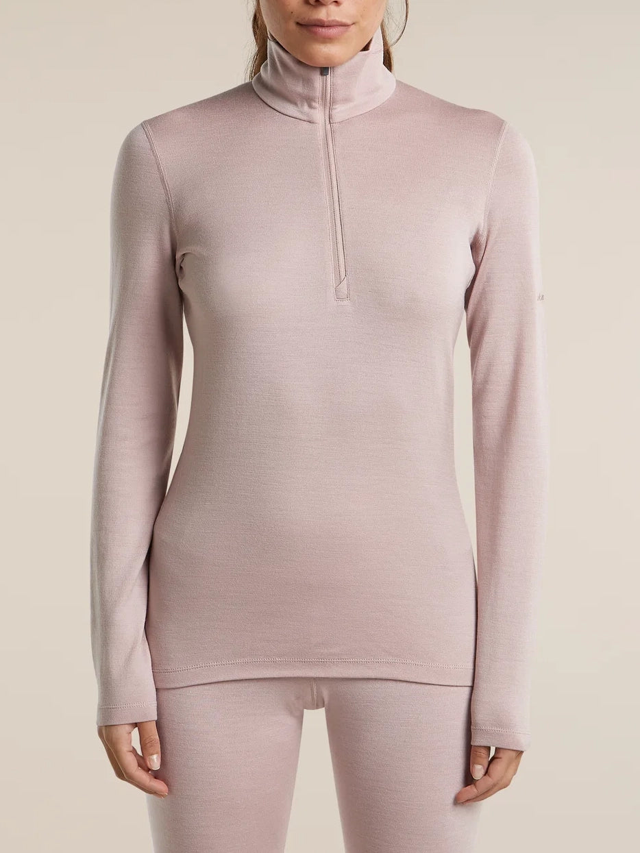 Icebreaker Women's Merino 260 Oasis Long Sleeve Half Zip Pink quartz