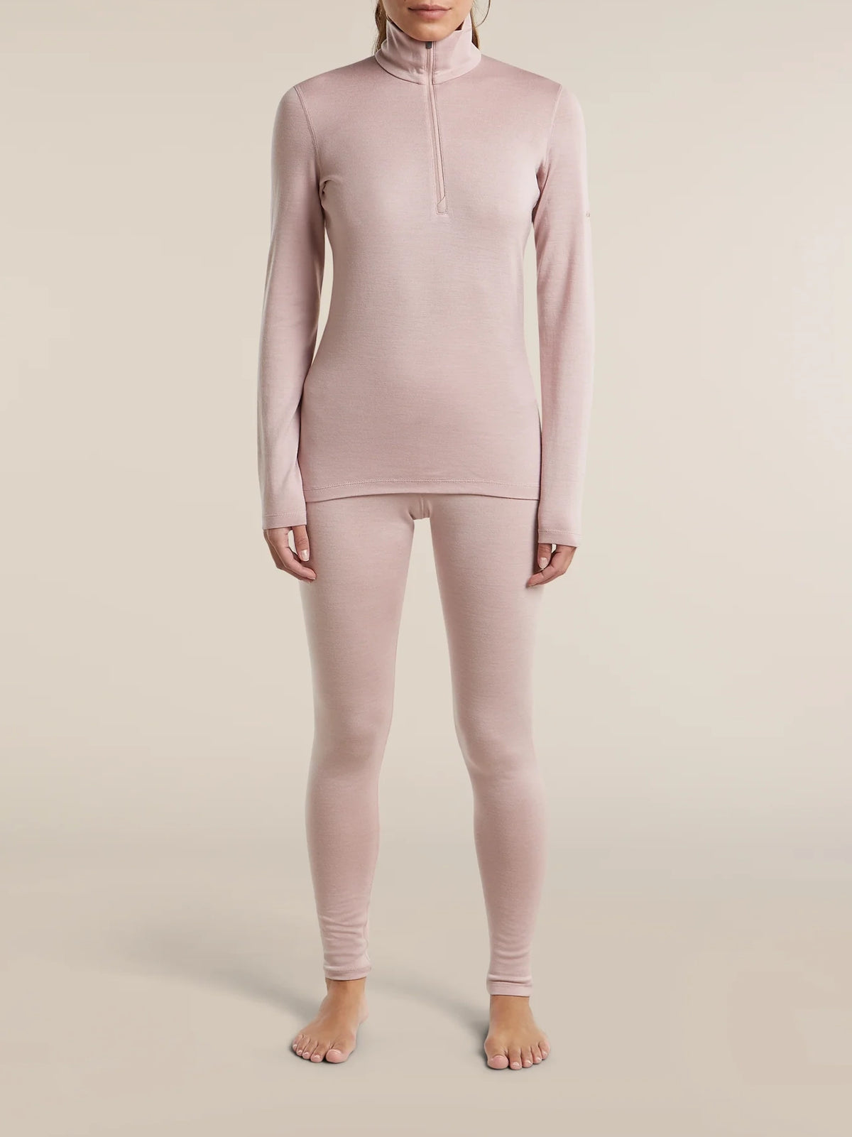 Icebreaker Women's Merino 260 Oasis Long Sleeve Half Zip Pink quartz