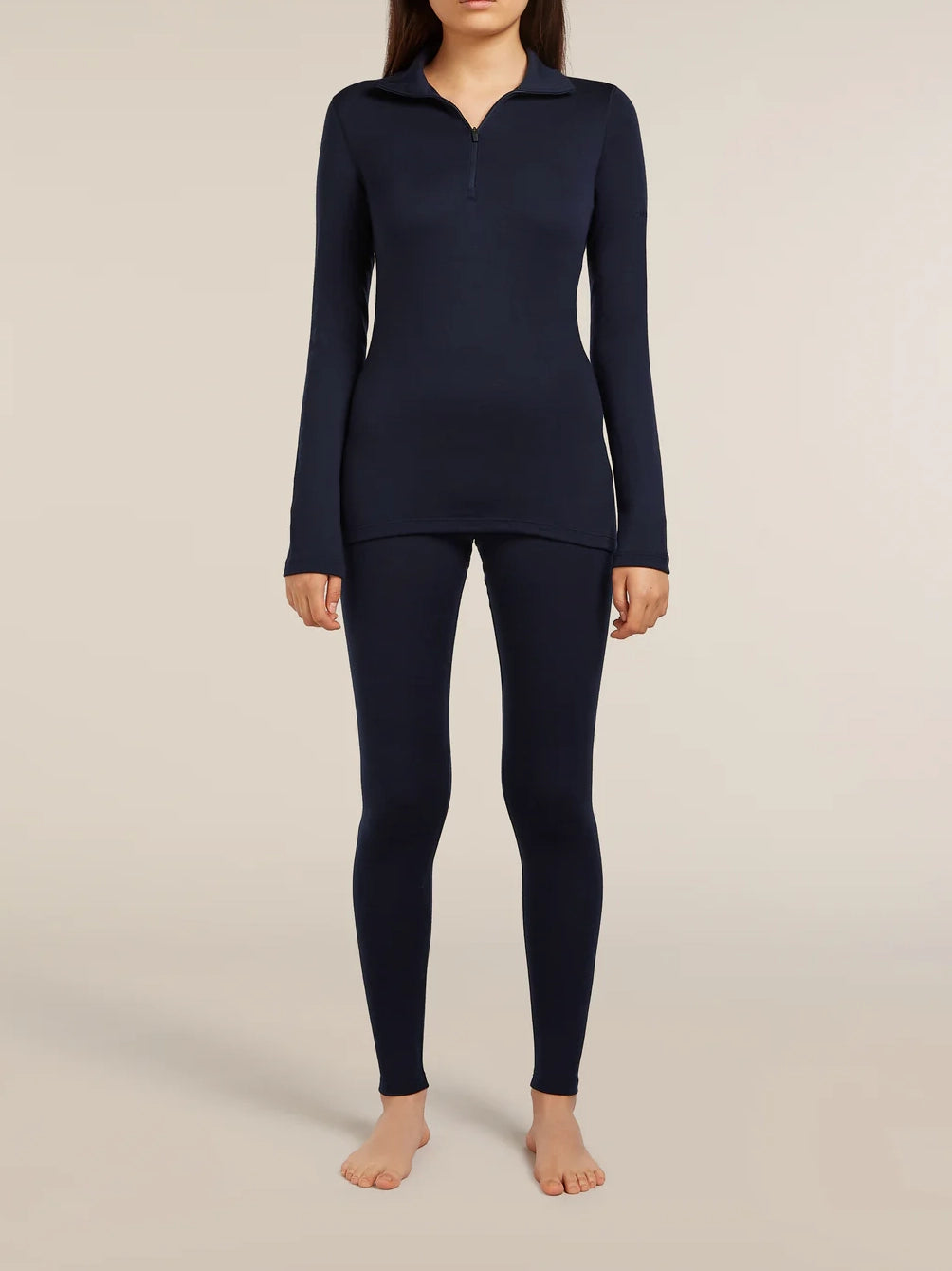 Icebreaker Women's Merino 260 Tech Long Sleeve Half Zip Thermal Top Midnight navy
