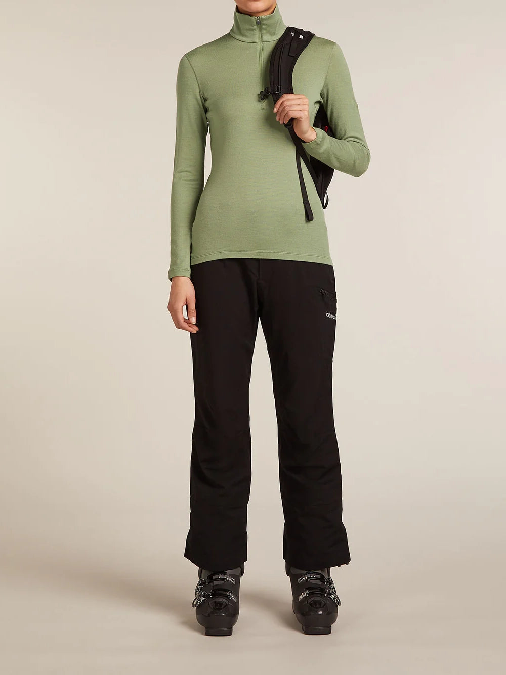 Icebreaker Women's Merino 260 Tech Long Sleeve Half Zip Thermal Top Lichen
