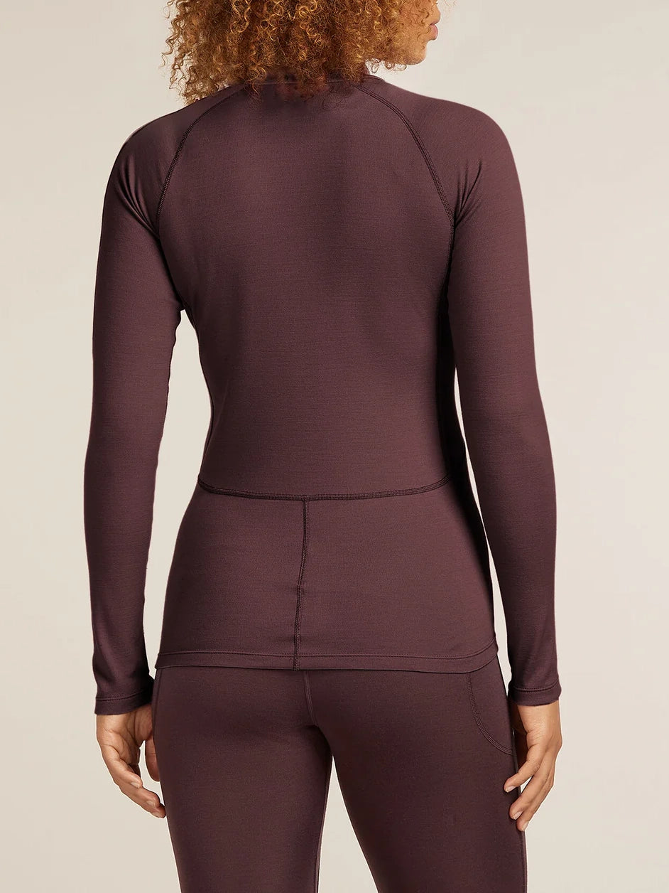 Icebreaker Women's 300 MerinoFine™ Polar Long Sleeve Half Zip Thermal Top Java