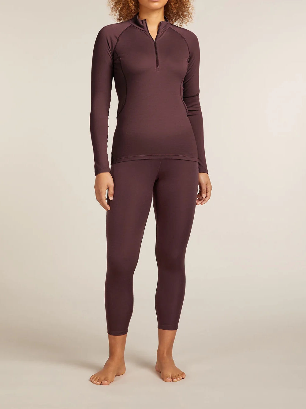 Icebreaker Women's 300 MerinoFine™ Polar Long Sleeve Half Zip Thermal Top Java