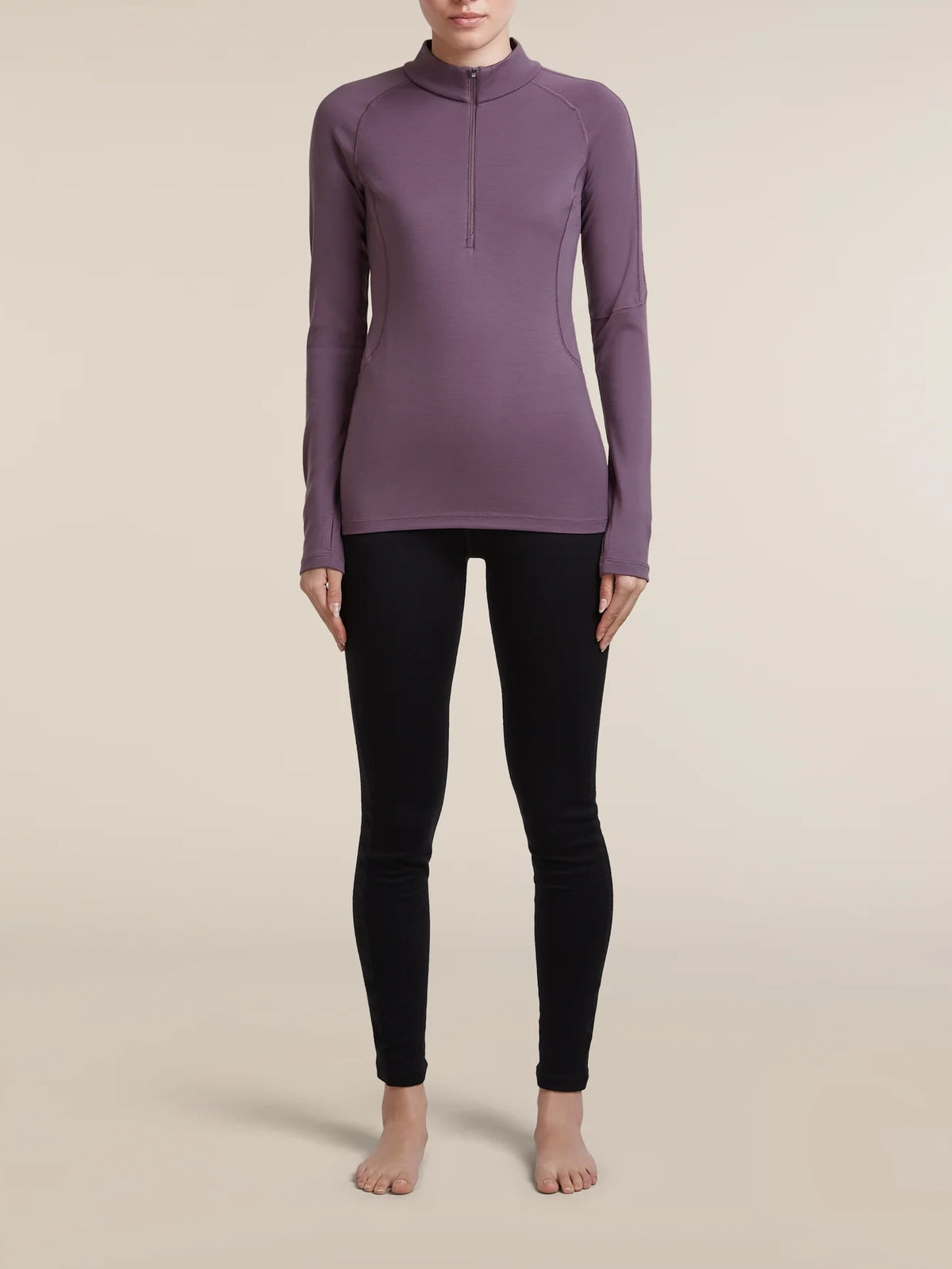 Icebreaker Women's 300 MerinoFine™ Polar Long Sleeve Half Zip Grey Plum