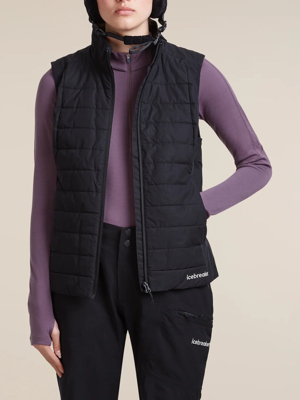 Icebreaker Women's 300 MerinoFine™ Polar Long Sleeve Half Zip Grey Plum