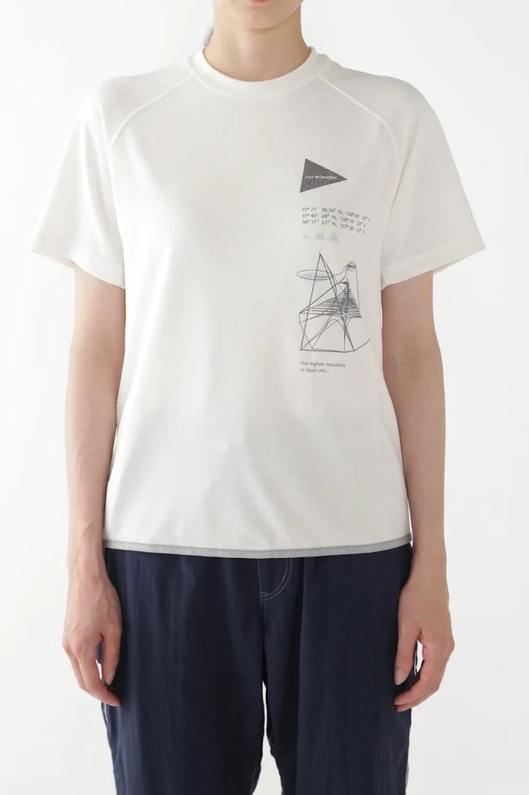 And Wander Dry Jersey SS Print T White