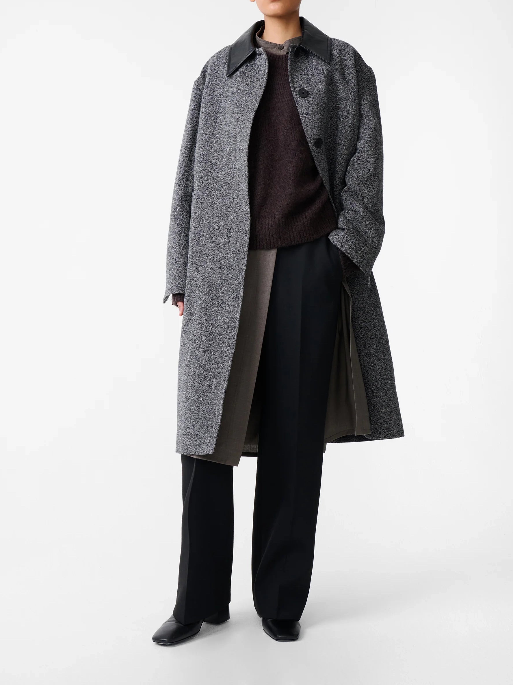 Studio Nicolson Indio Coat Black White