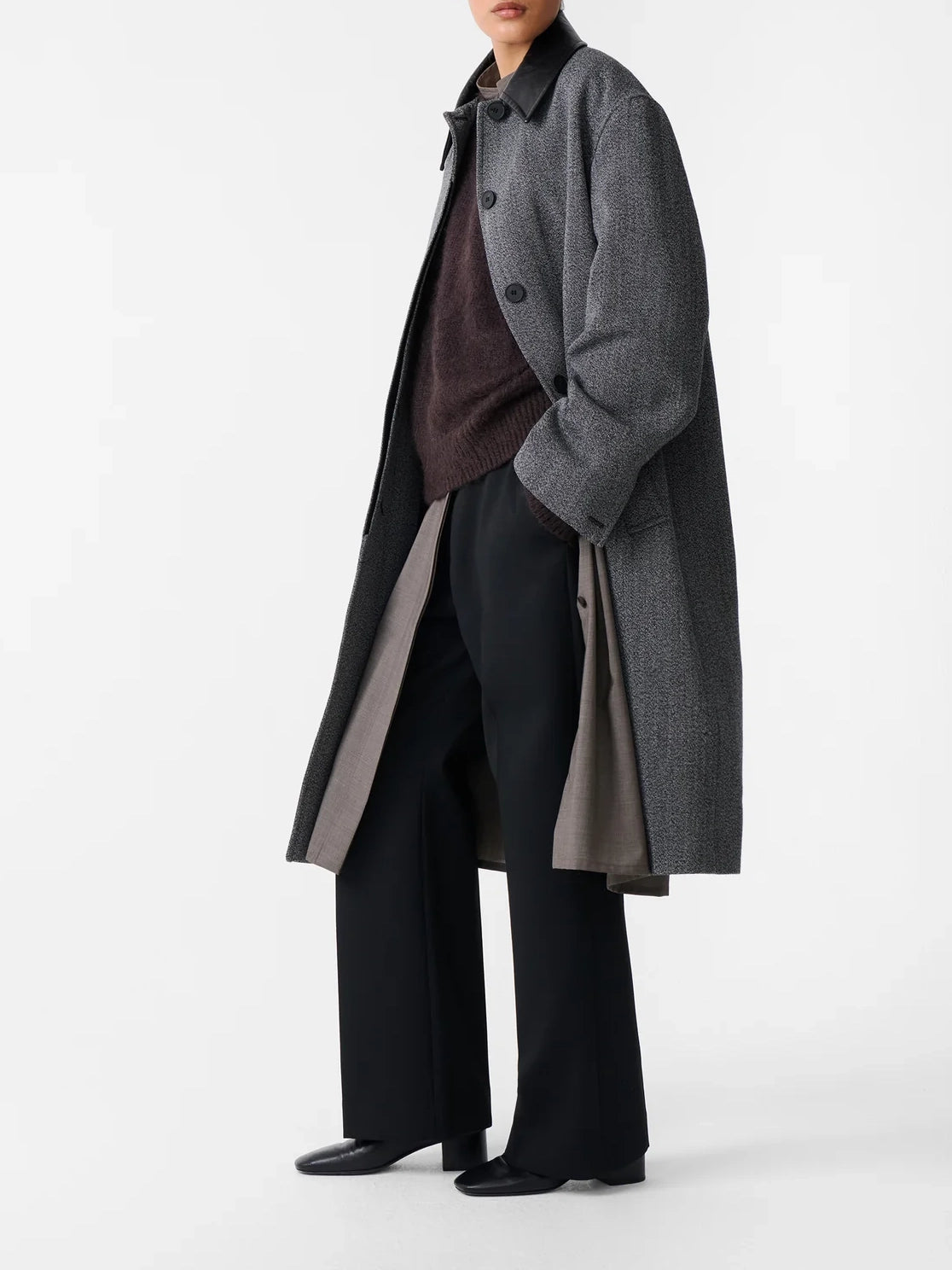 Studio Nicolson Indio Coat Black White