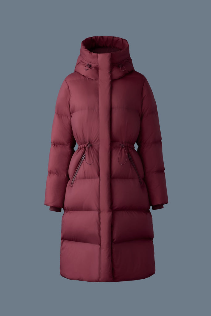 Mackage Ishani-SW Softwash Long Down Coat Garnet