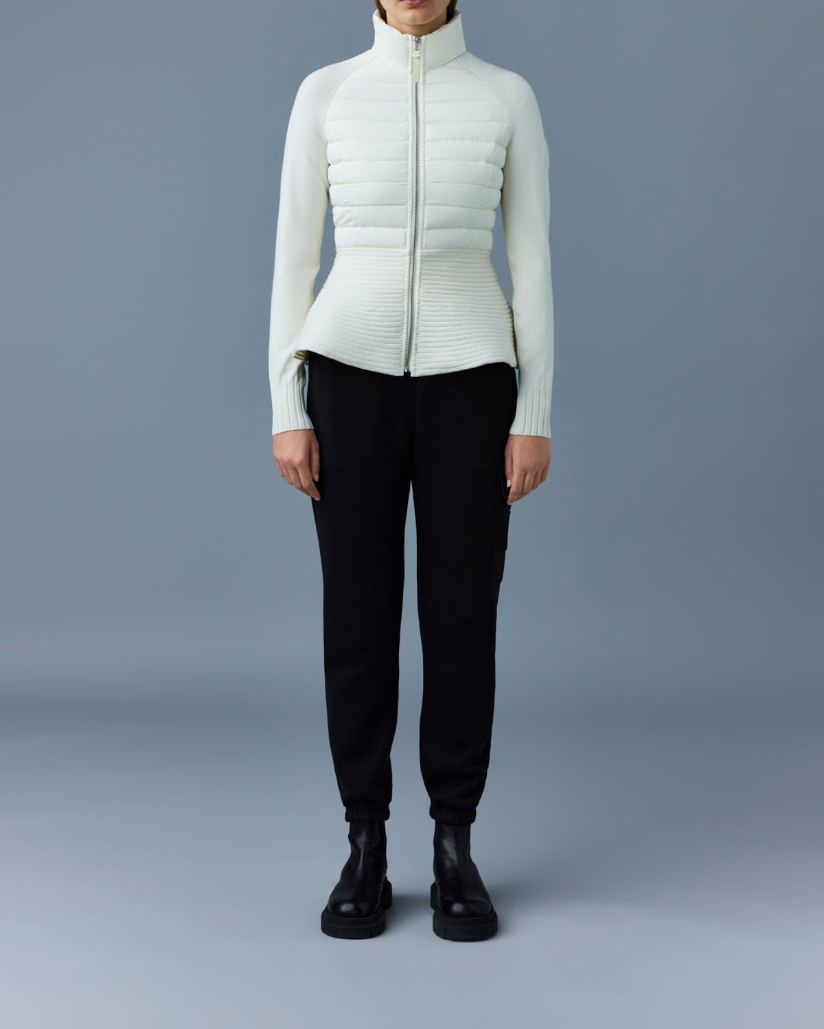 Mackage Joy Recycled Hybrid Cardigan Cream