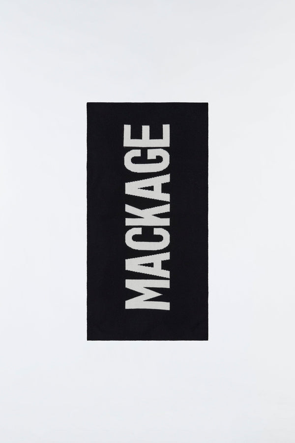 Mackage Juno 2-in-1 Merino Blend Logo Scarf Black