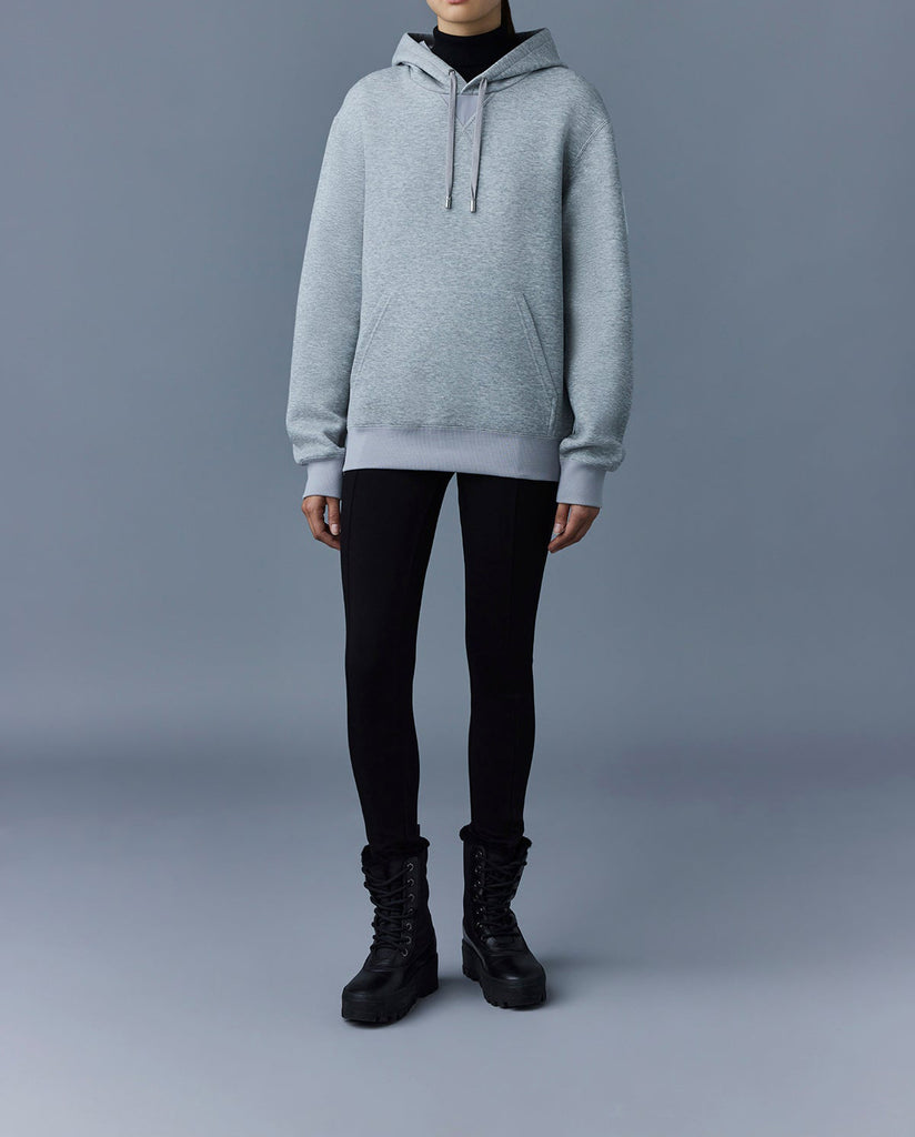 Mackage Krys Hoodie With Velvet Embroidery Light Grey