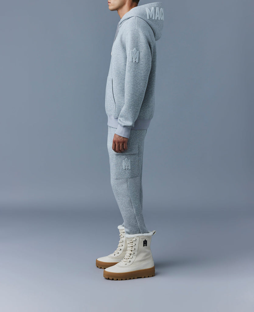 Mackage Krys Hoodie With Velvet Embroidery Light Grey