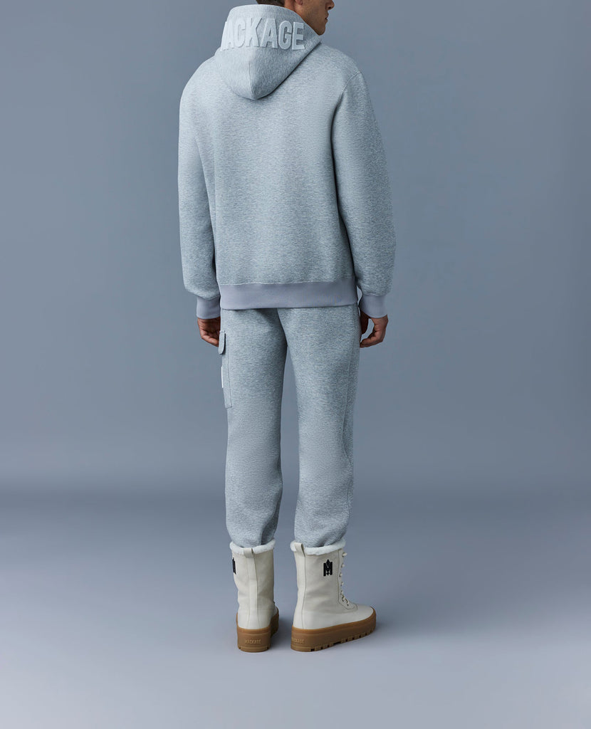 Mackage Krys Hoodie With Velvet Embroidery Light Grey