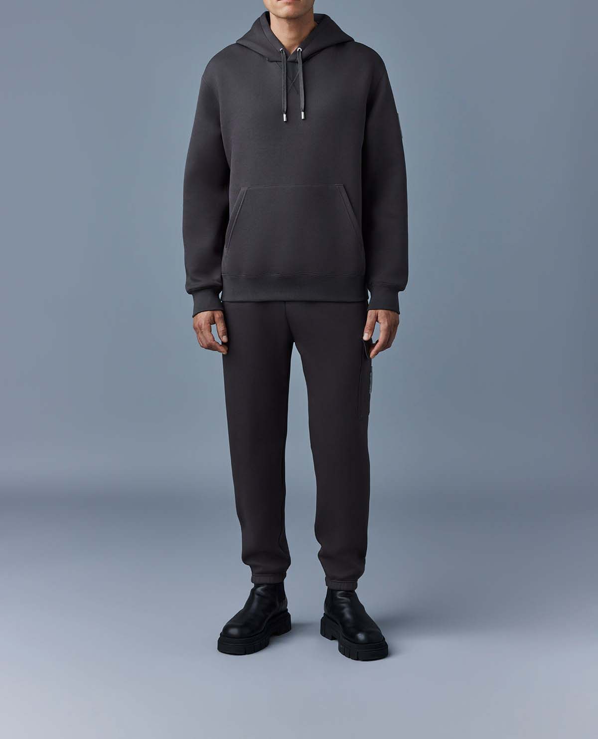 Mackage Krys Hoodie With Velvet Embroidery Carbon