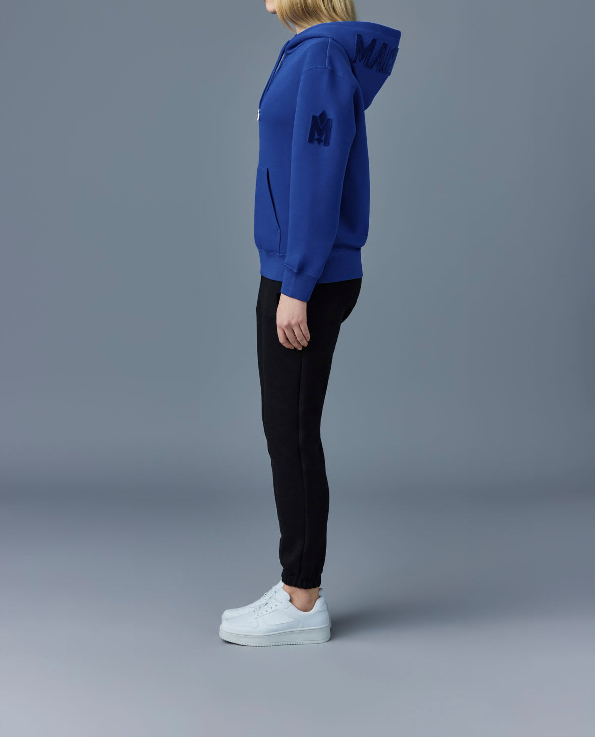 Mackage Krys Hoodie With Velvet Embroidery Blue