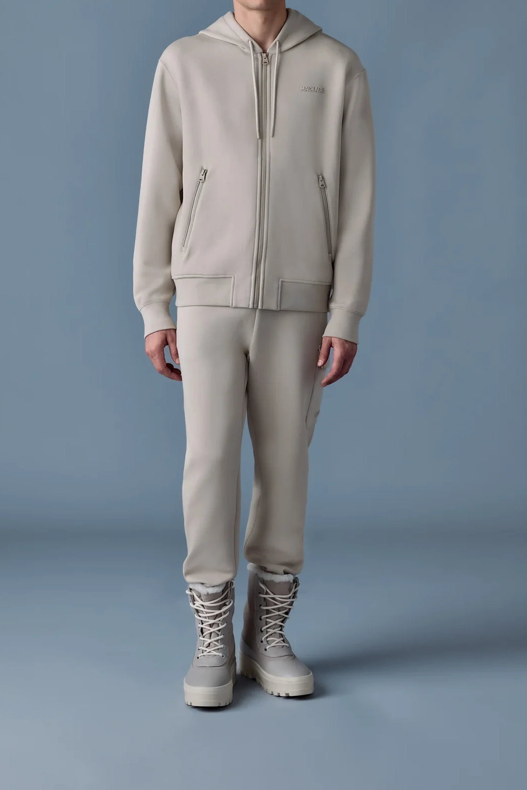 Mackage Krystos Jersey Zip-Up Hoodie Trench