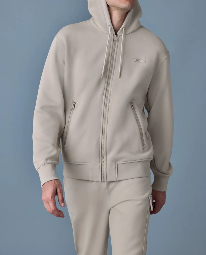 Mackage Krystos Jersey Zip-Up Hoodie Trench