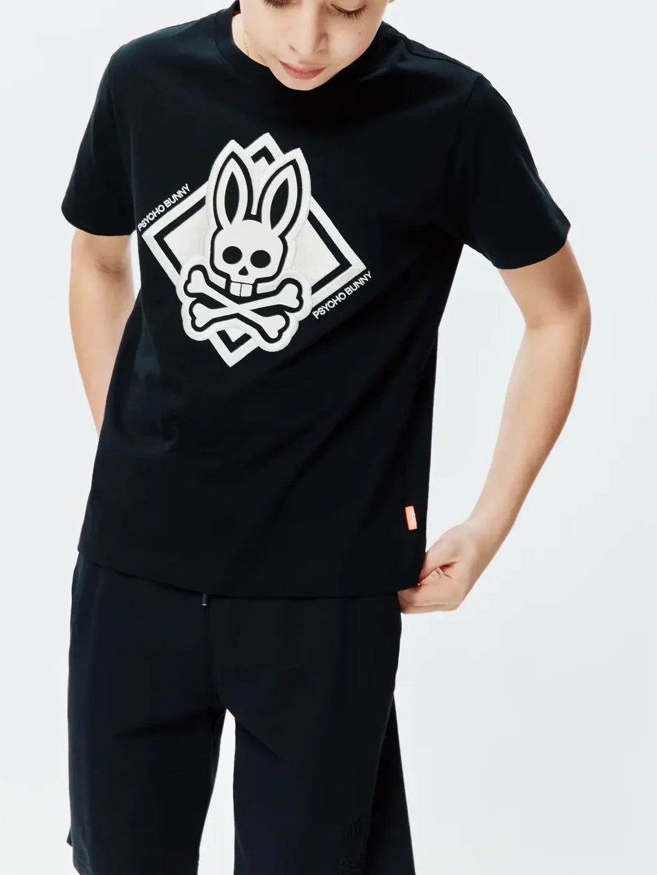 Psycho Bunny Kids Tobias Graphic Tee Black