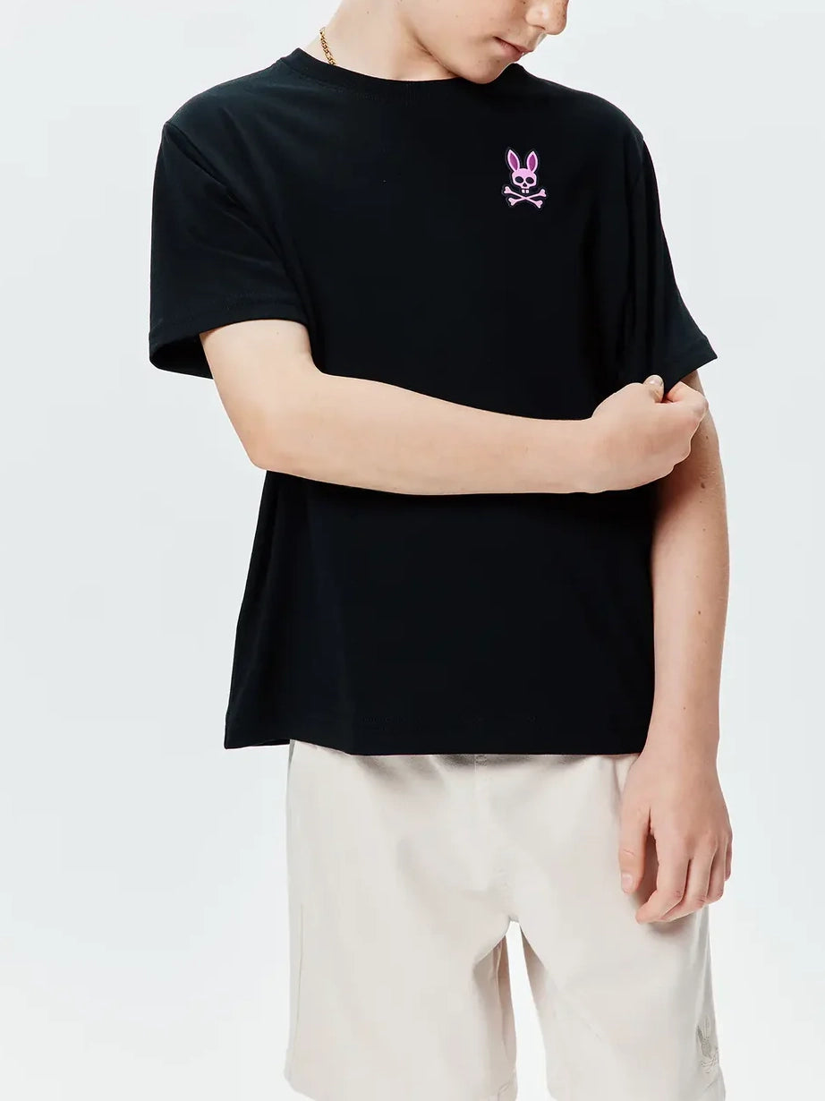 Psycho Bunny Kids Frank Back Graphic Tee Black