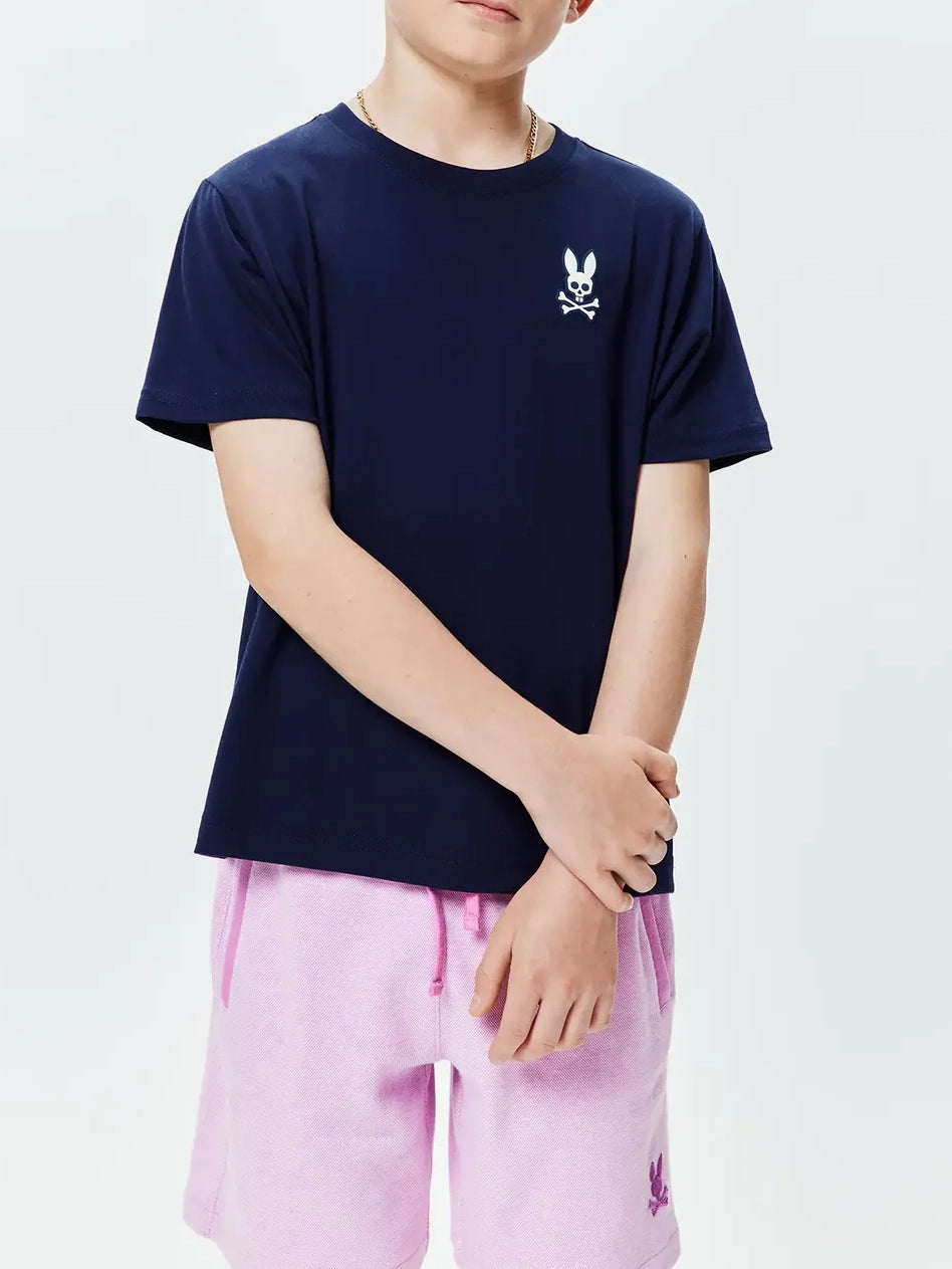 Psycho Bunny Kids Frank Back Graphic Tee Evening Blue