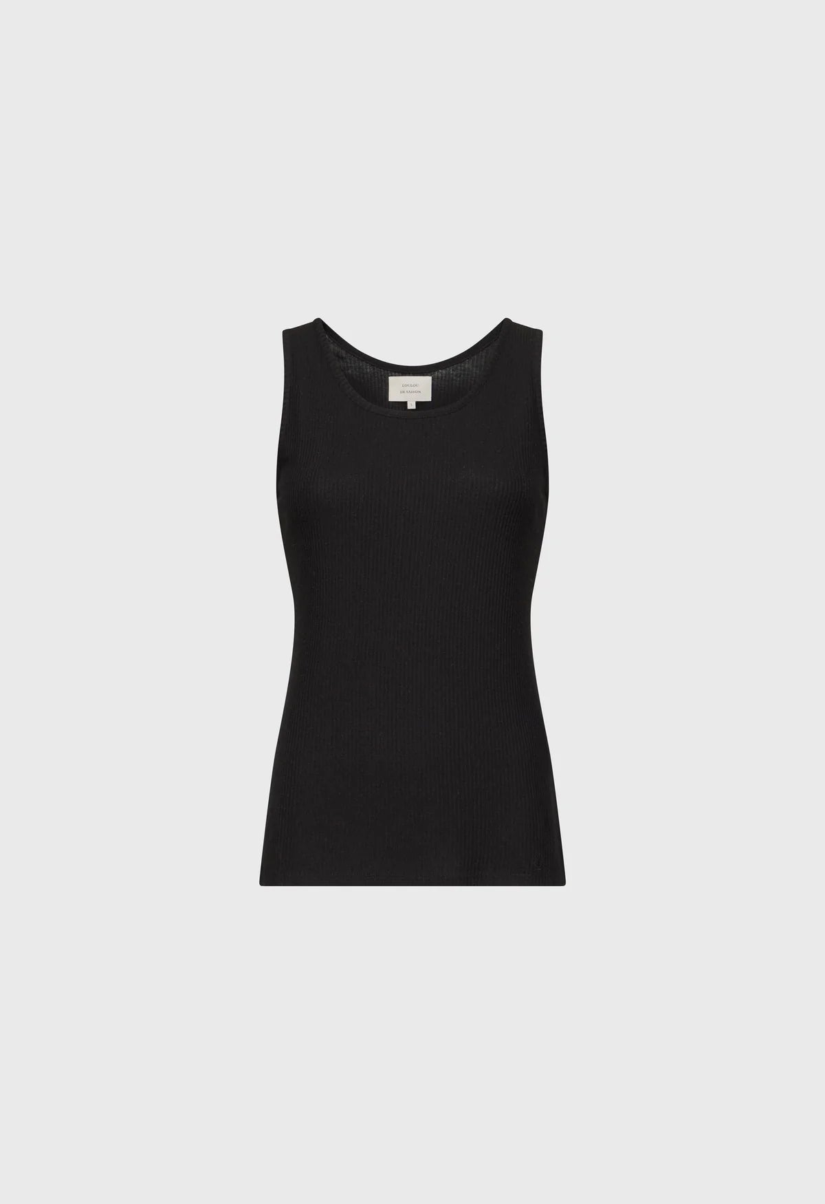 Loulou de Saison Alicudi Lds Rib Jersey Tank Top Black