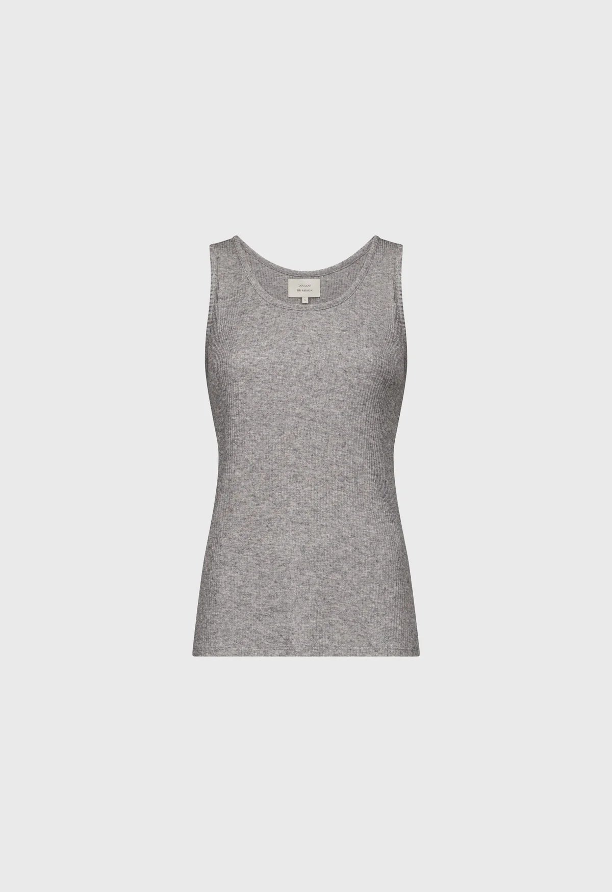 Loulou de Saison Alicudi Lds Rib Jersey Tank Top Grey Mel
