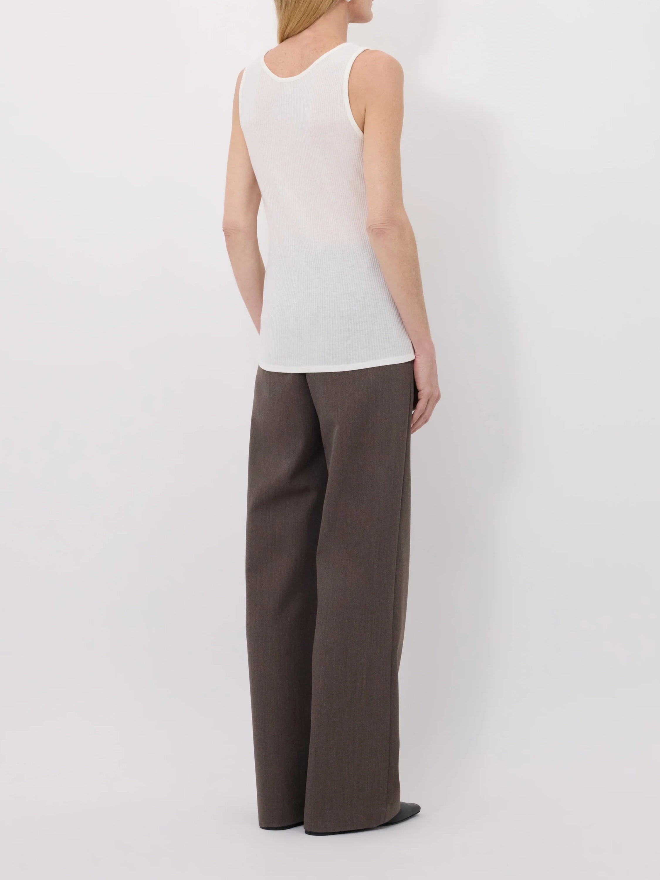 Loulou de Saison Alicudi Lds Rib Jersey Tank Top Ivory