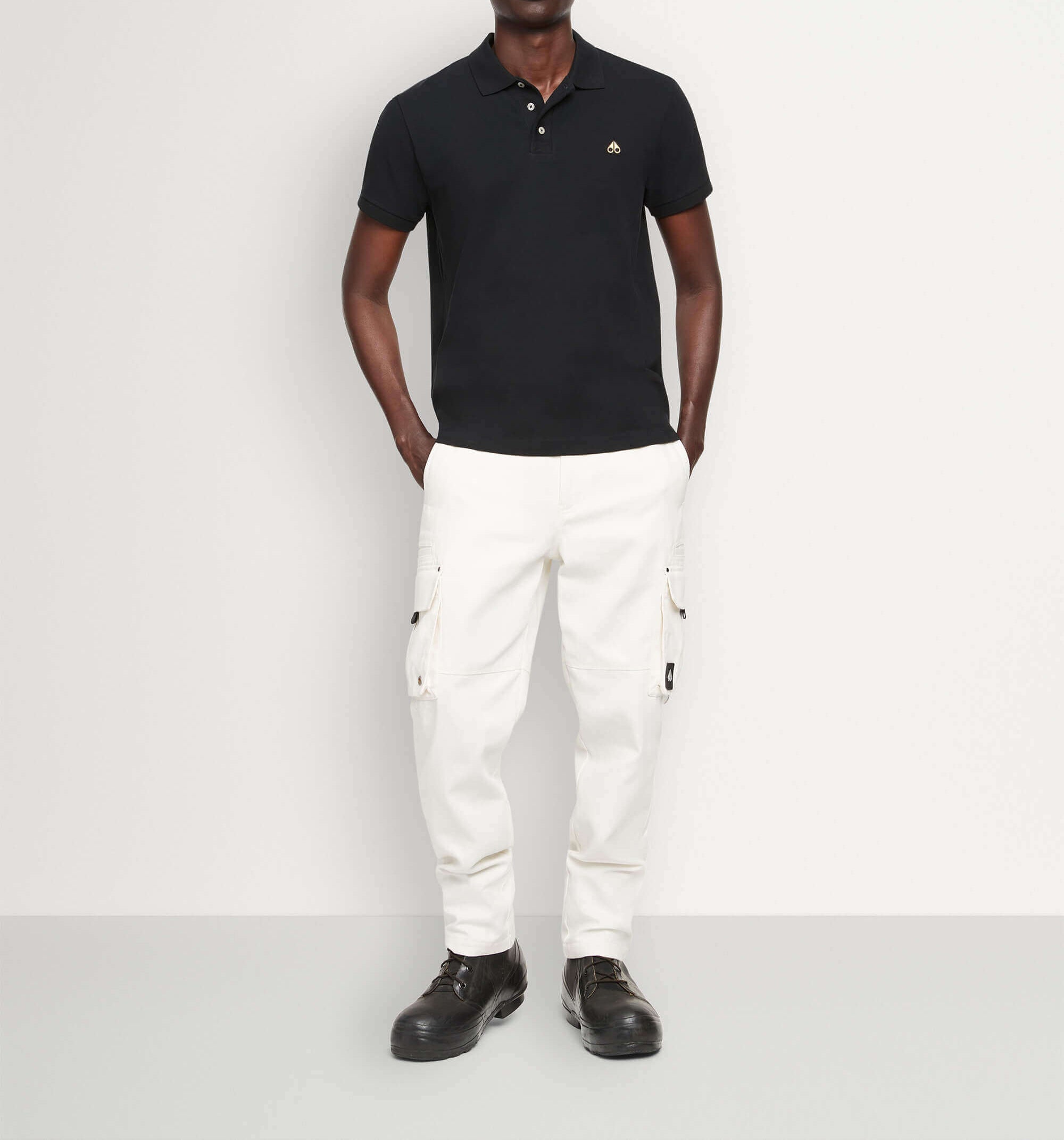Moose Knuckles Men's Pique Polo Black