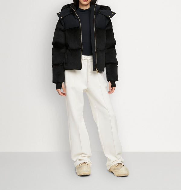 Moose Knuckles Ladies Velour Comptoir Puffer Black