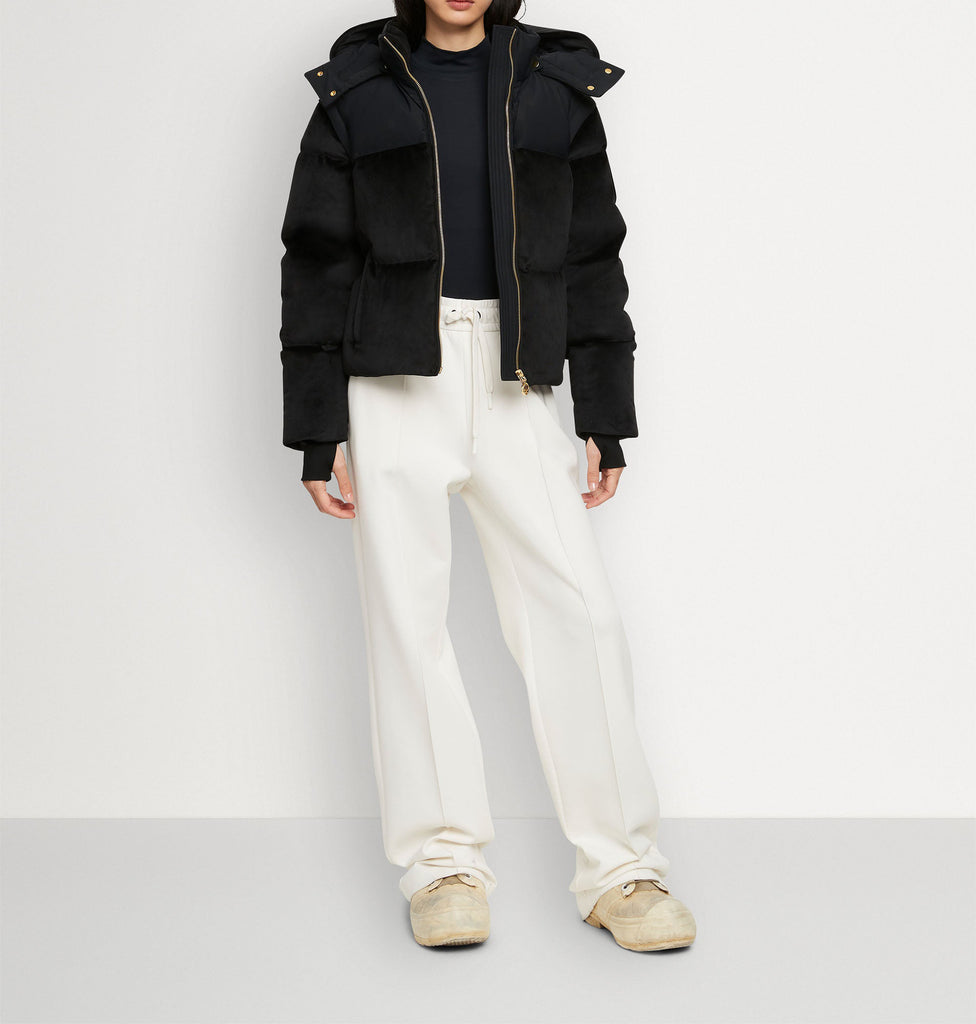 Moose Knuckles Ladies Velour Comptoir Puffer Black