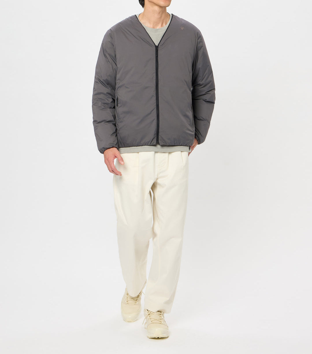 Goldwin V-Neck Zip Down Cardigan Black