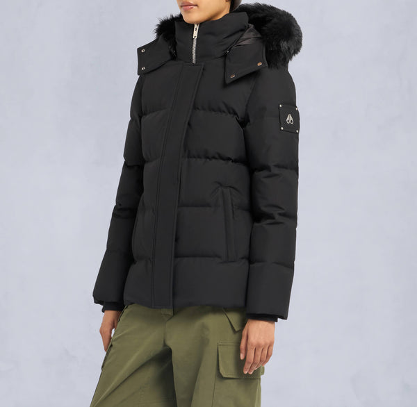 Moose Knuckles Ladies Cloud Shearling 3Q Jacket Black