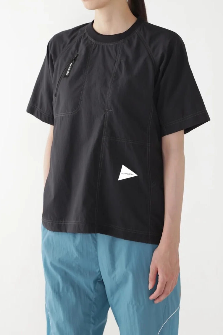 And Wander Stretch Rip Pullover Black