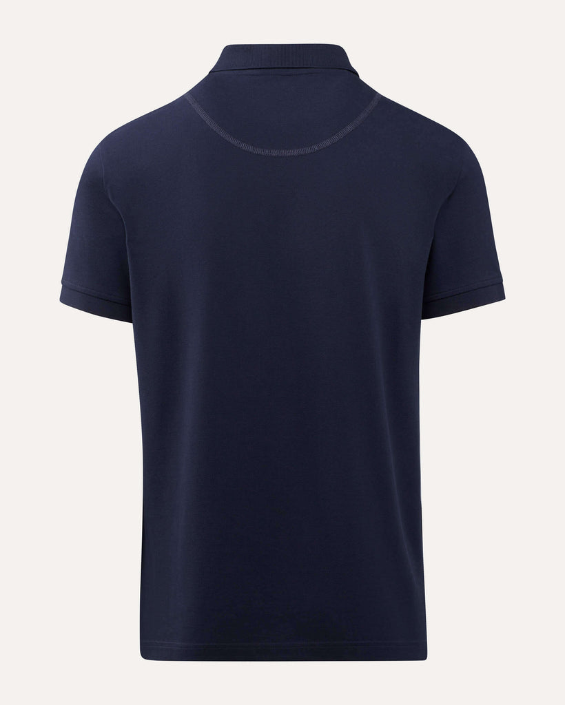 Moose Knuckles Men's Pique Gold Polo Navy