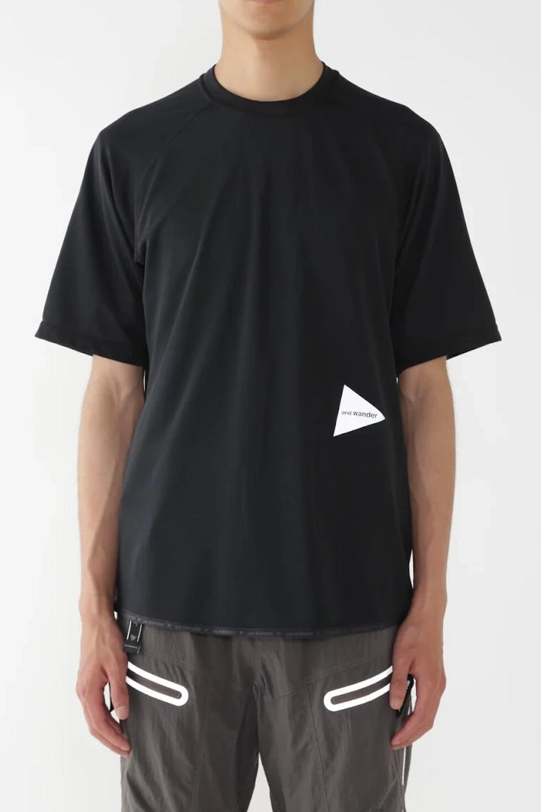 And Wander Dry Jersey Raglan SS T Black