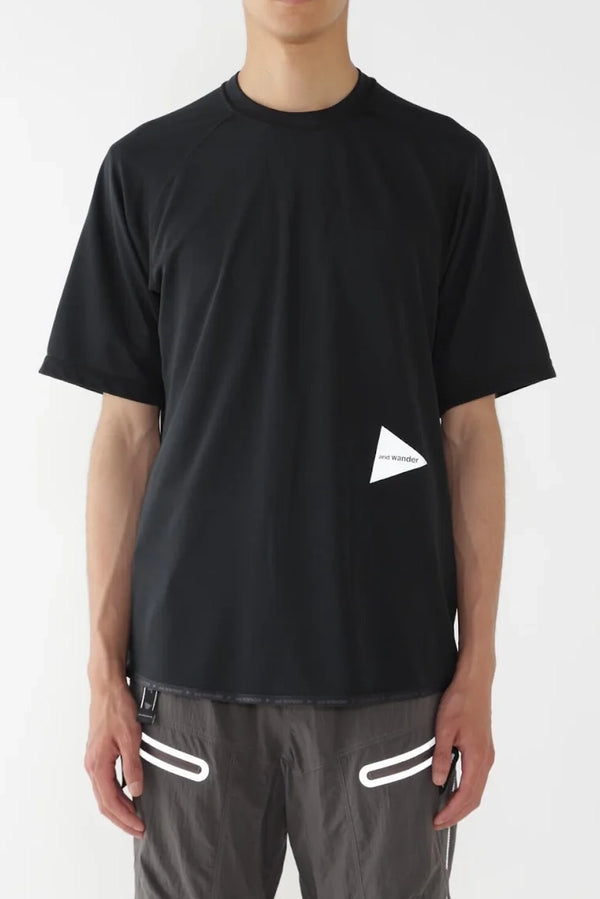 And Wander Dry Jersey Raglan SS T Black
