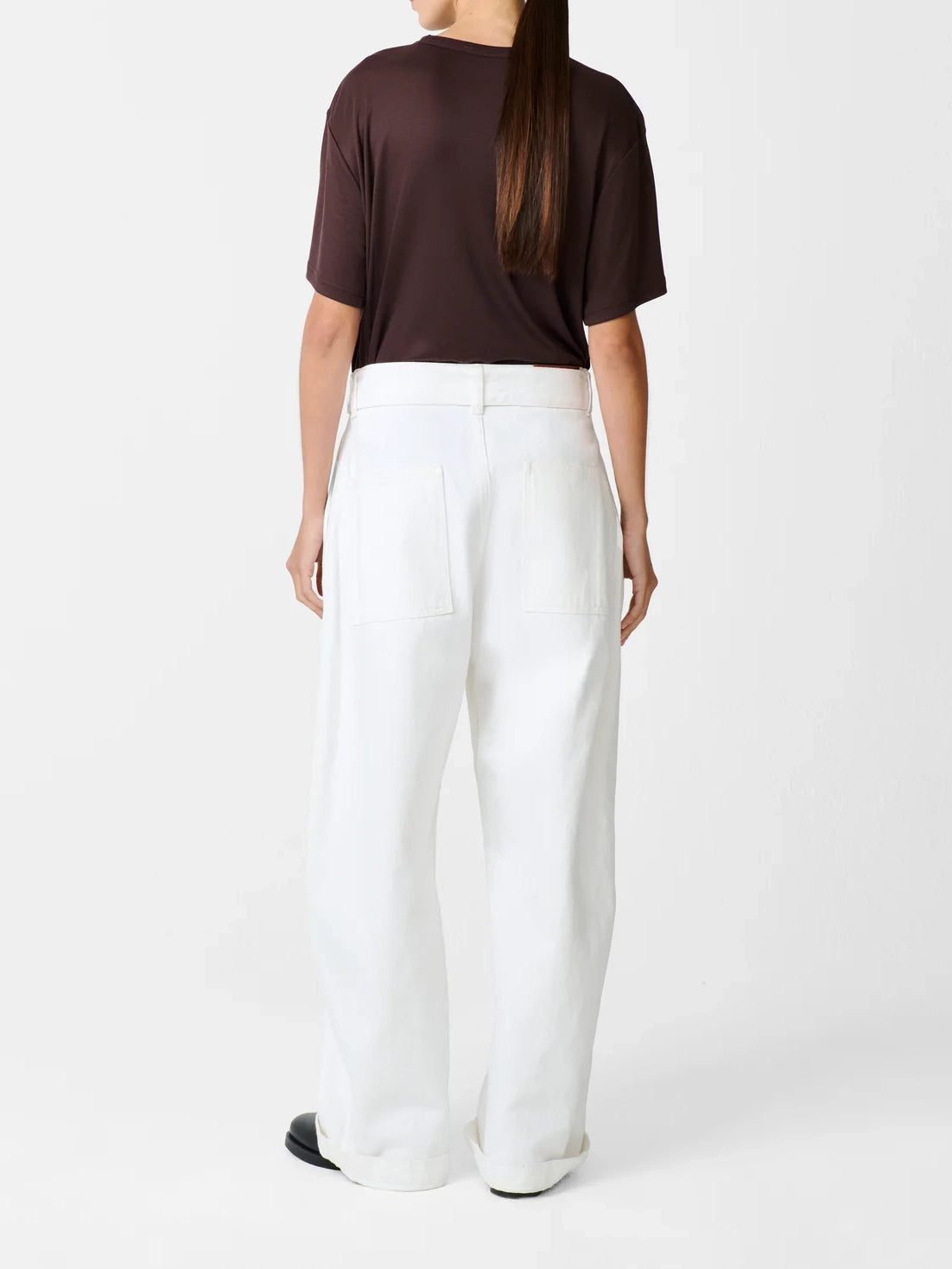 Studio Nicolson Rond T-Shirt Lyocell Rib Chocolate Brown
