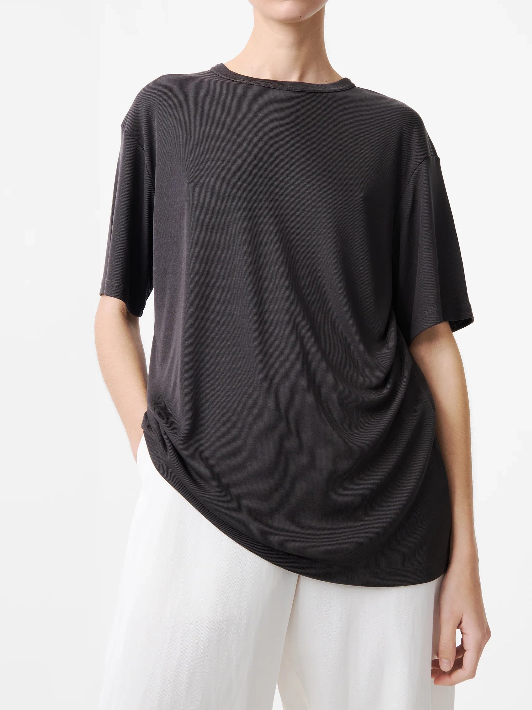 Studio Nicolson Rond T-Shirt Lyocell Rib Oil