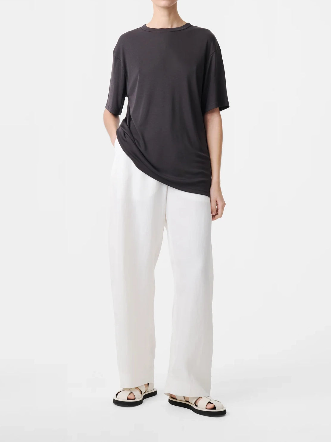 Studio Nicolson Rond T-Shirt Lyocell Rib Oil