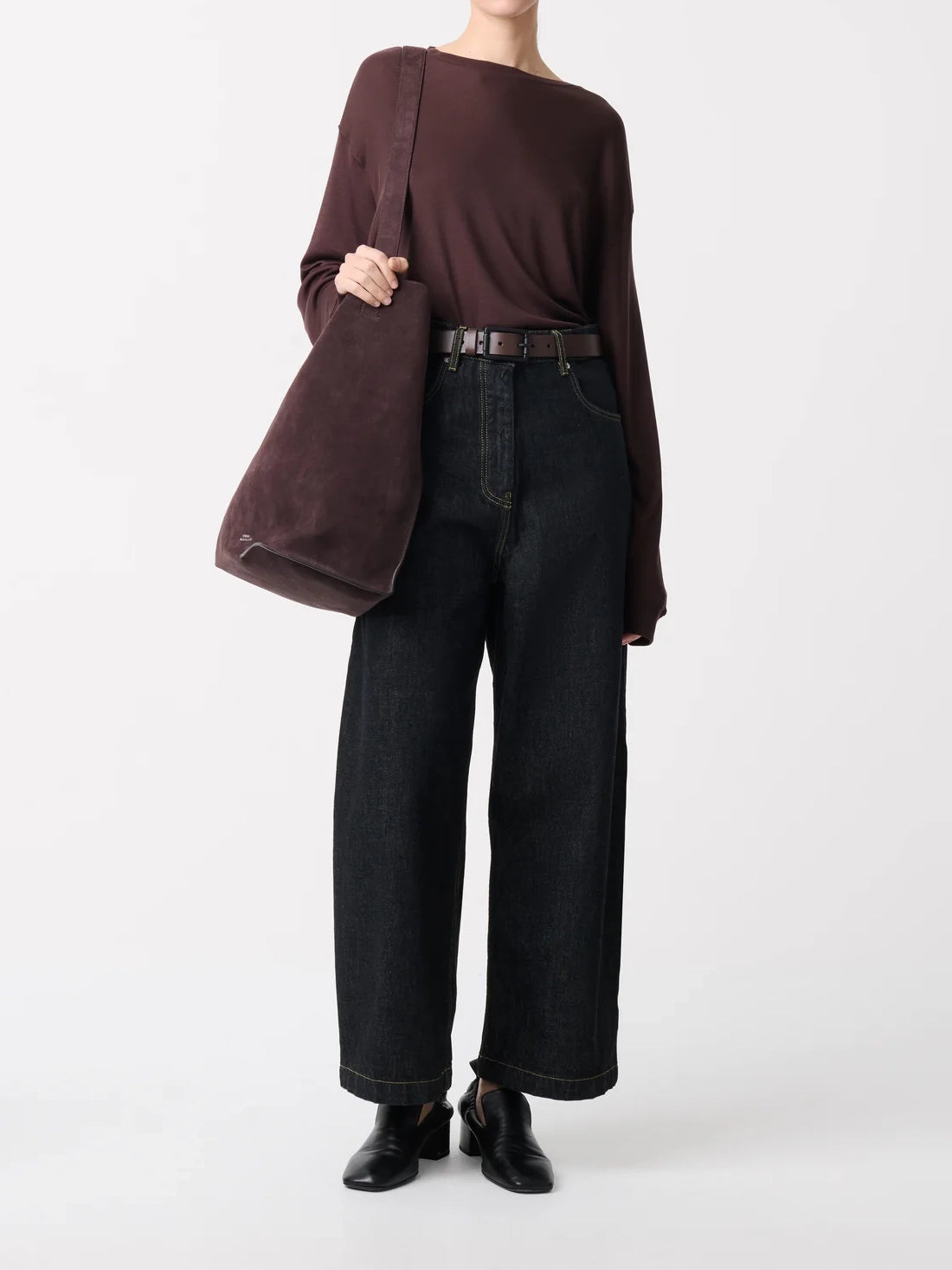 Studio Nicolson Simmons Lyocell T-Shirt Chocolate Brown