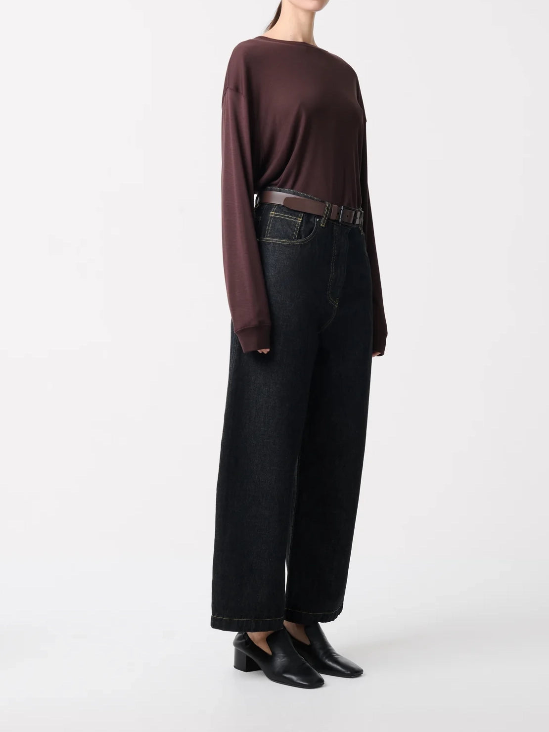 Studio Nicolson Simmons Lyocell T-Shirt Chocolate Brown