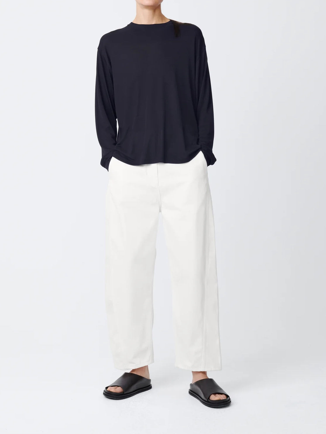 Studio Nicolson Simmons Lyocell T-Shirt Darkest Navy