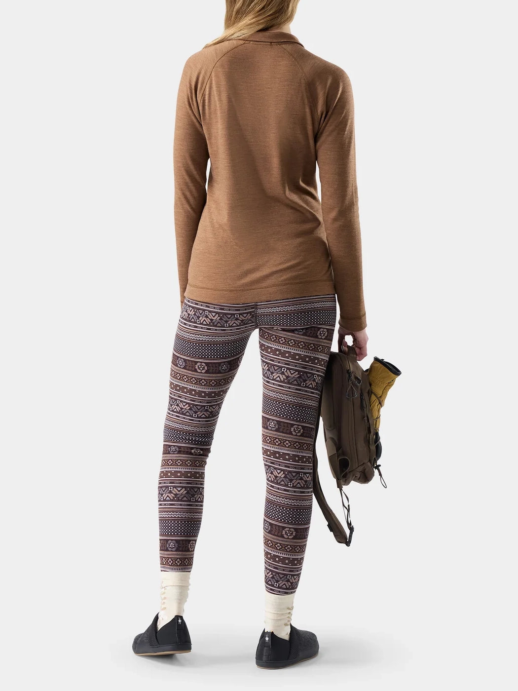 Smartwool Women's Classic Thermal Merino Base Layer 1/4 Zip Mocha Heather